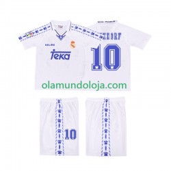 Camisola Real Madrid SEEDORF 10 1996 1997 Retro Criança Equipamento Primeiro Manga Curta